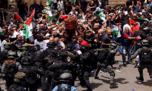 Violence at a reporter’s funeral was condemned by Christian authorities