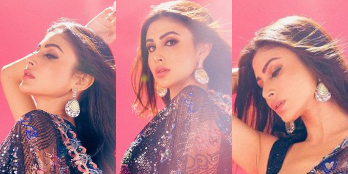 Mouni Roy looks like a classic bombshell in this shimmery saree