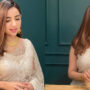 Saboor Aly looks adorable in a lace saree