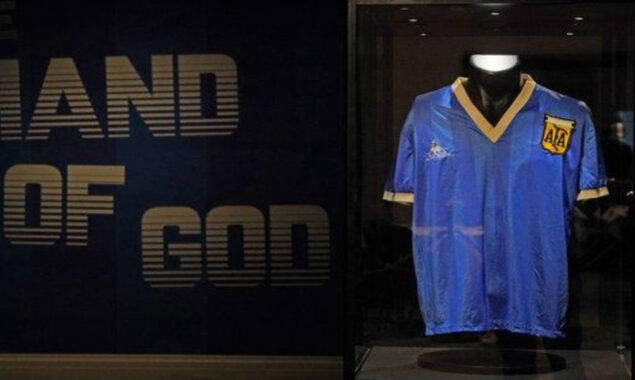 ‘Hand of God’ shirt worn by Maradona sells for £7.1 M