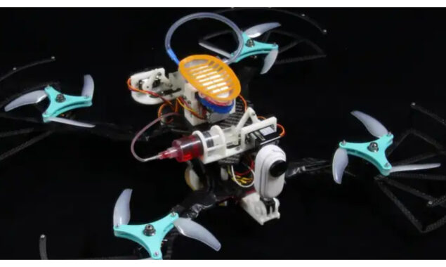 Sticking to other things allows the robot to fly, swim, or catch a ride