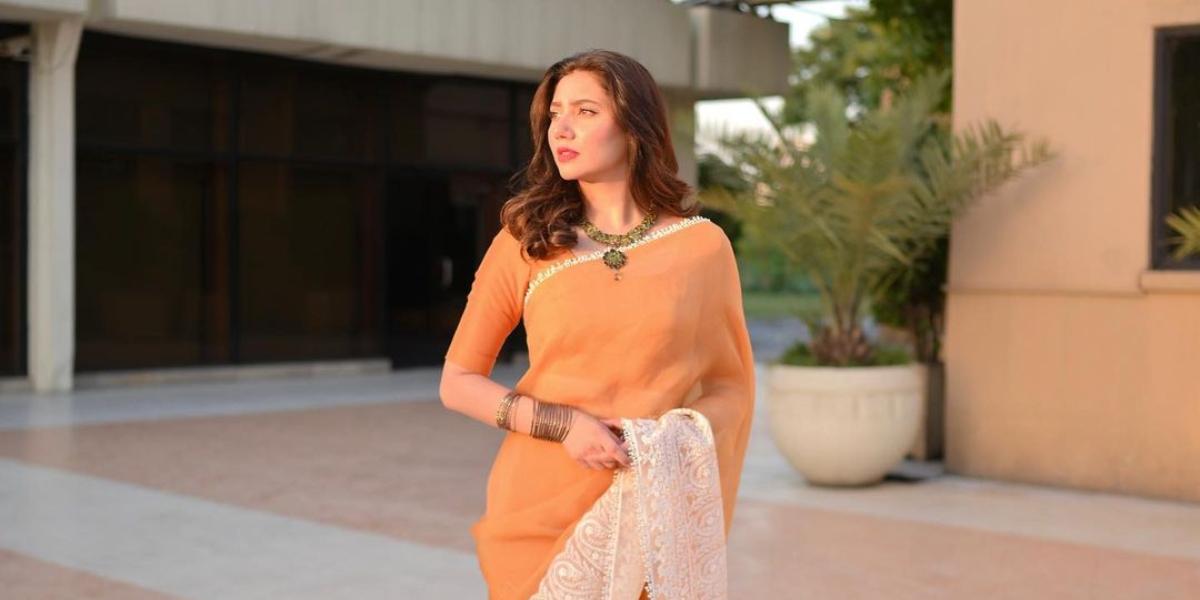 Mahira Khan is epitome of grace in a tangerine saree