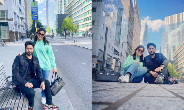 Imran Ashraf spotted in London with wife for screening of ‘Dum Mastam’