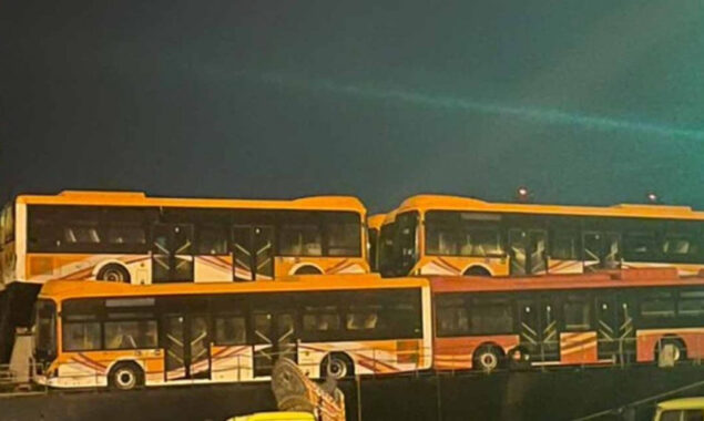 Karachi Orange Line bus station is still under construction