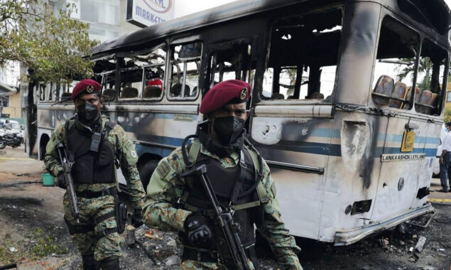Protests: Sri Lankan troops have been ordered to open fire on looters and vandals