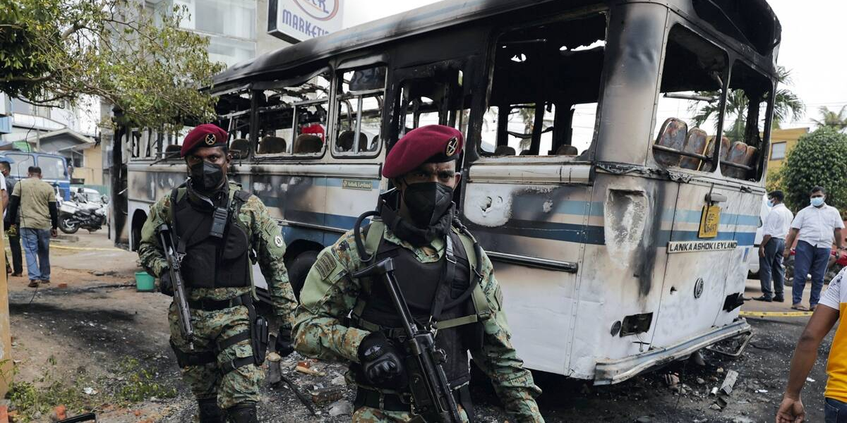 Protests: Sri Lankan troops have been ordered to open fire on looters and vandals