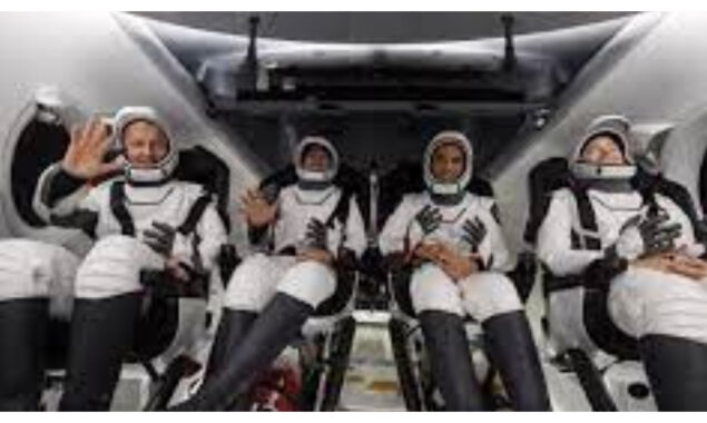 Four astronauts return home after a six-month trip in a SpaceX capsule.