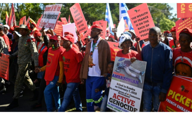 Get out of Africa, protesters tell France in Pretoria