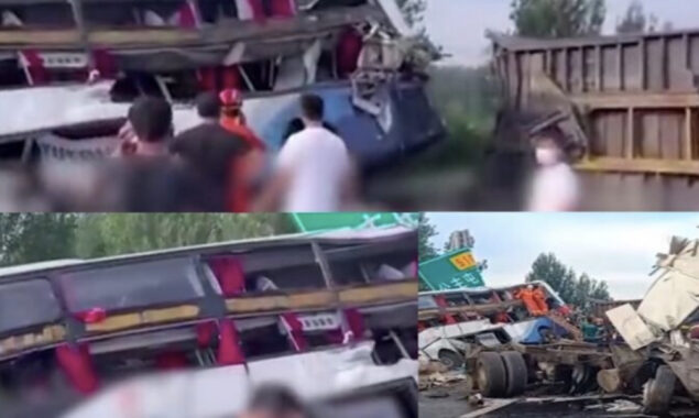 Atleast 8 died in bus-car collision