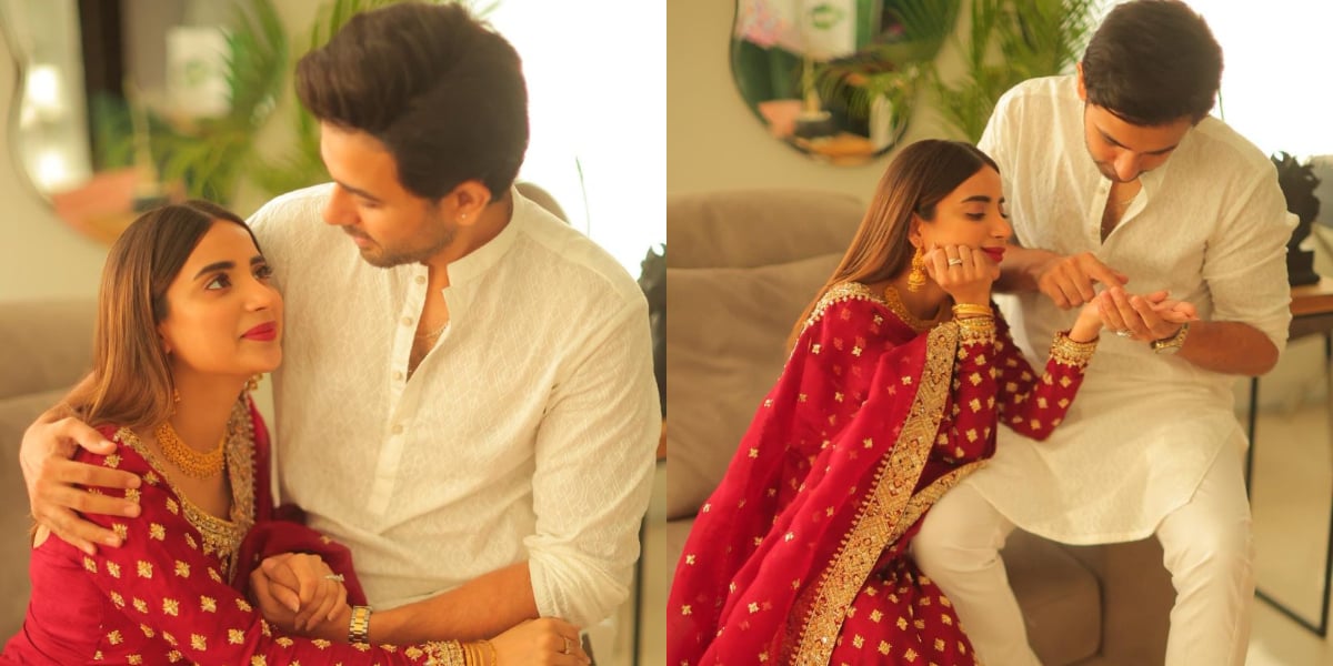 Saboor Ali and Ali Ansari share their loved-up Eid pictures