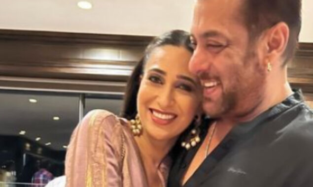 Karisma Kapoor hugs Salman Khan at Arpita Khan-Aayush Sharma’s Eid bash