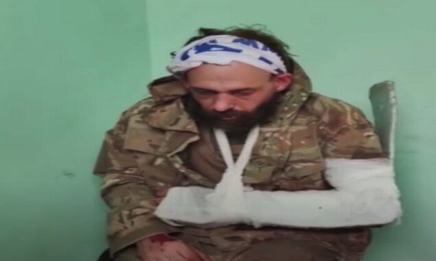 Russian soldiers kidnapped an injured British man and displayed him on television.