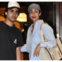 Malaika Arora twins with her son Arhaan Khan, and both wear elegant headgear on their outings.
