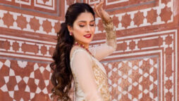 Ayeza Khan is a royal beauty in a white and gold ensemble