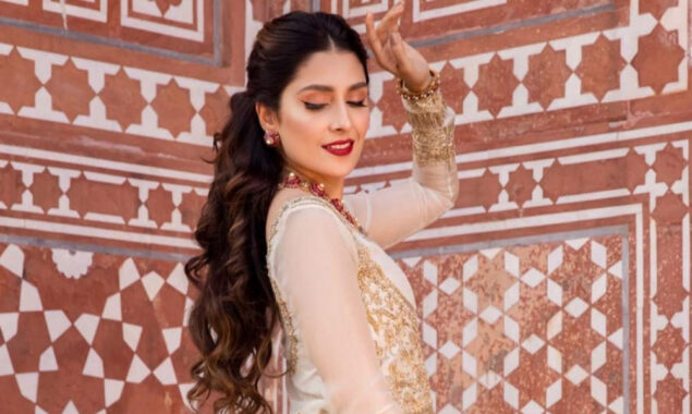 Ayeza Khan is a royal beauty in a white and gold ensemble