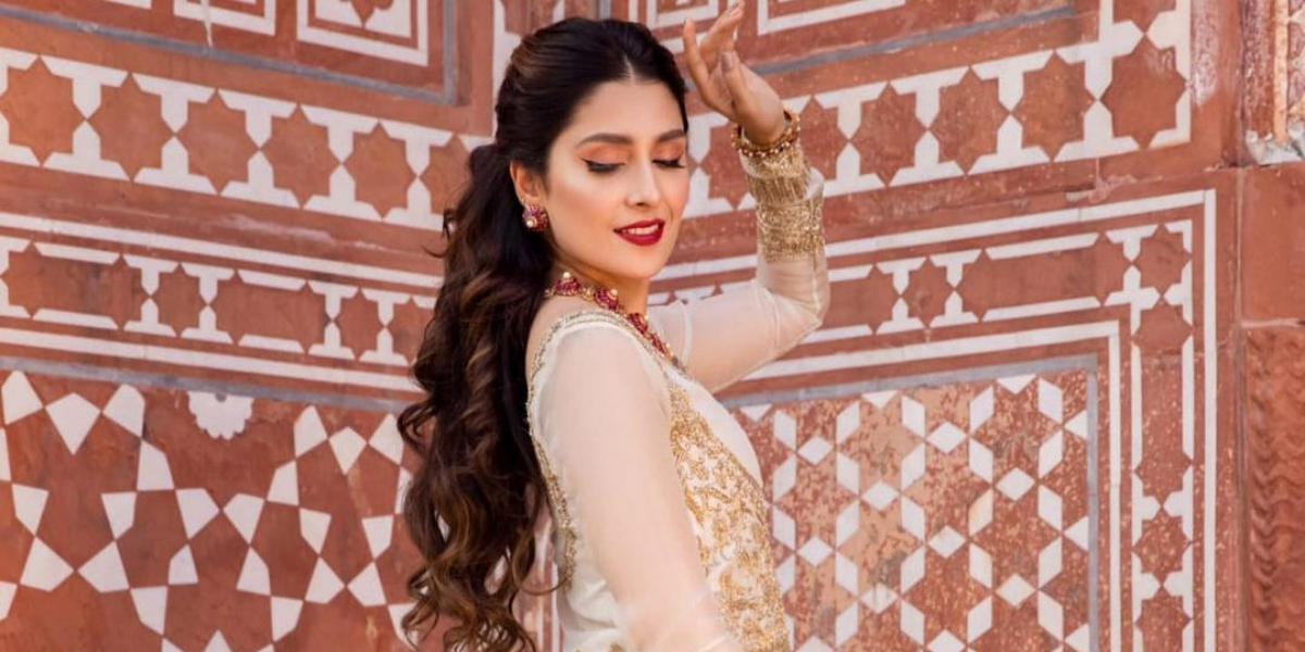 Ayeza Khan is a royal beauty in a white and gold ensemble