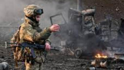 South, Ukrainian soldiers resist an enemy helicopter strike against Ukrainian positions
