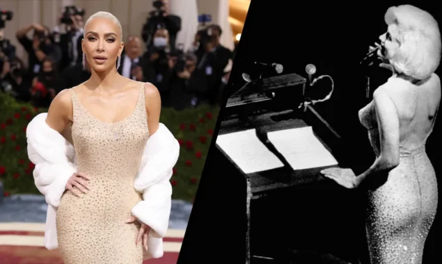 Kim Kardashian shows off her second look in iconic Marilyn Monroe gown