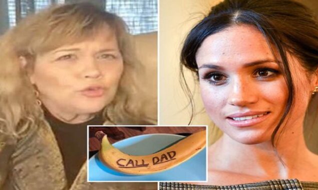 Samantha Markle attempting to communicate with her sister Meghan Markle via bananas