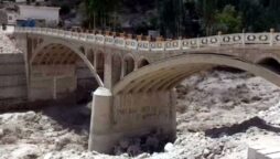 High flood in Shishper Glacier badly damages bridge on Karakorum Highway