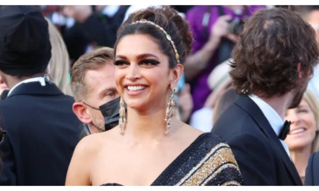 Deepika Padukone wears a gorgeous saree and looks lovely at Cannes 2022.