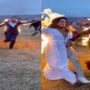 Bride and groom set themselves on fire, guests amused
