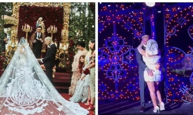 ‘Can’t Help Falling In Love’: Kourtney Kardashian and Travis Barker have a romantic dance during their wedding reception