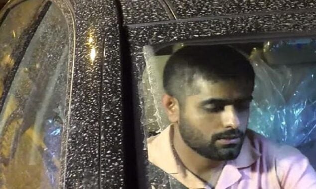 Babar Azam spotted in his brand new car at a local event