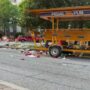 A pedal Pub vehicle with passengers rolled over in Atlanta