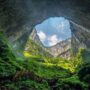 China: Forest discovery amazing  Giant sinkhole 630 feet (192 meters) deep