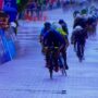Professional cyclist smashes into wife at race