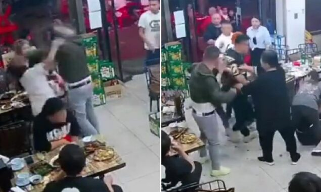 Chinese women were viciously beaten in public, after resisting sexual advances