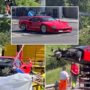 At a supercar event, a rare Ferrari F40 valued up to $2,000,000 crashes into a wall