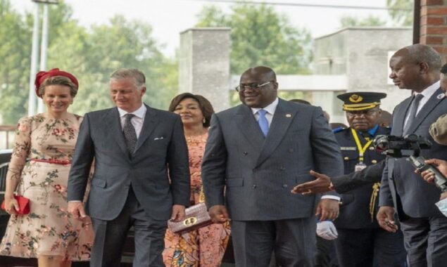 Belgian king returns mask, during his visit to DR Congo