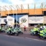 In an unprovoked incident ahead of the England match, a police officer is knocked unconscious