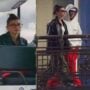 Justin Bieber appears to be in good spirits as he returns to Los Angeles with his supermodel wife Hailey Bieber