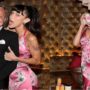 Bella Hadid looks stunning in pink as she joins her father, Mohamed Hadid, and model Lori Harvey