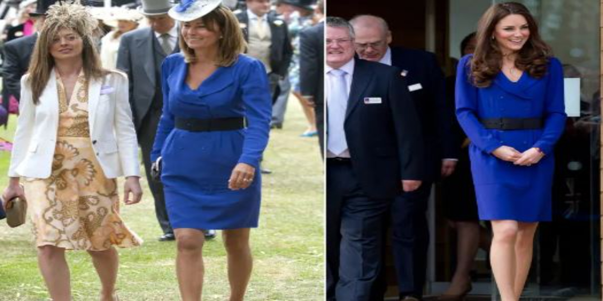Carole Middleton visits Royal Ascot in her daughter Kate's gown.