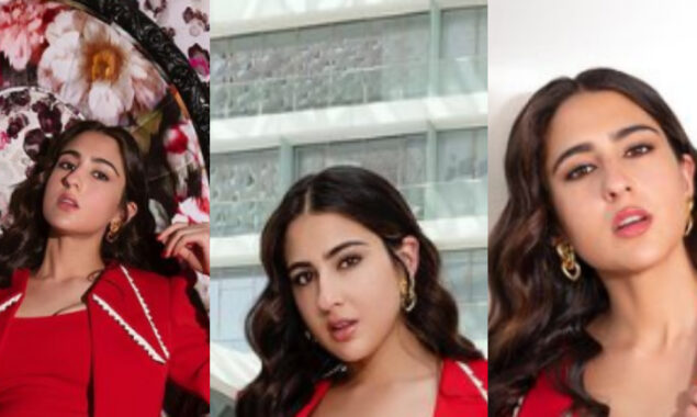 Sara Ali Khan bold photoshoot in eye-catching red mini dress