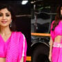 Shilpa Shetty looks like a vision in this stunning pink saree