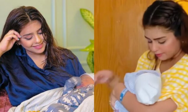 Anumta Qureshi is gorgeous future mom holding new born baby