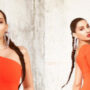 Nora Fatehi raises temperature in orange bodycon midi dress