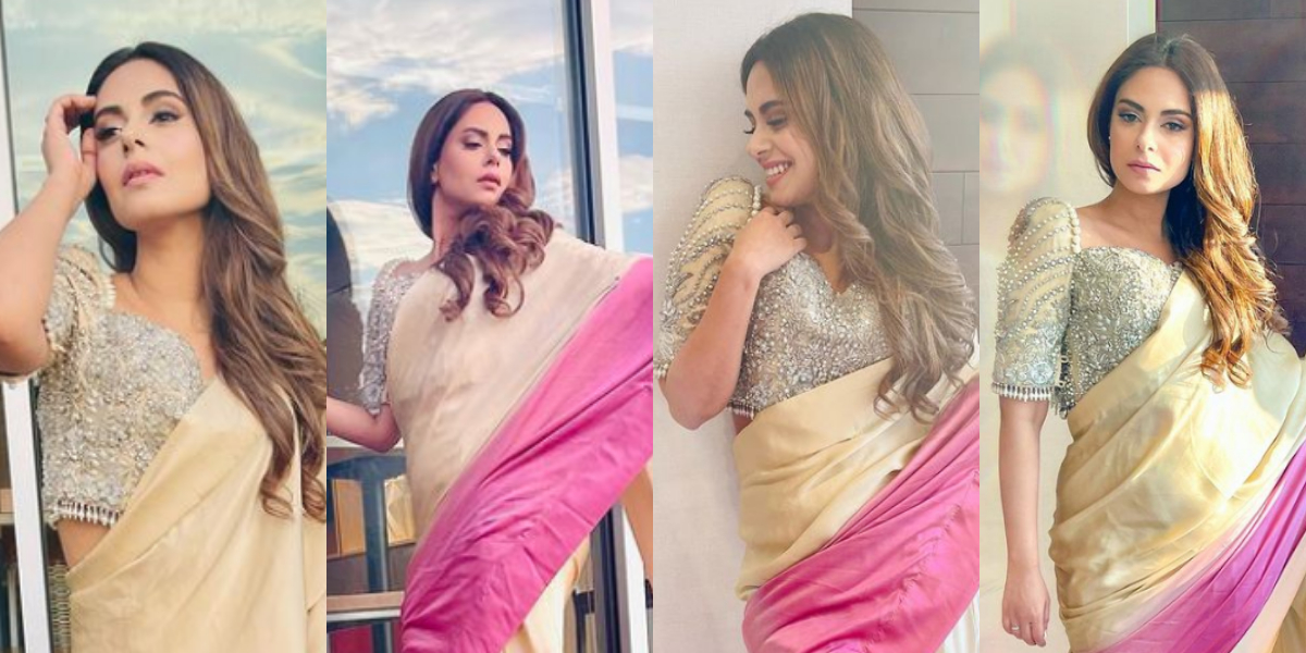 Amar Khan looks like a vision in a beautiful saree