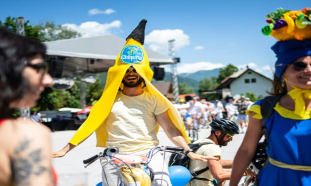 Slovenians race to celebrate legendary fold-up bike