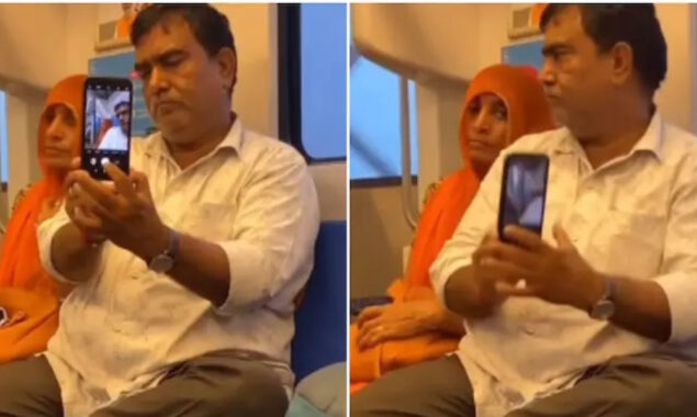 A loved-up video of a man trying to take a selfie with his wife goes viral