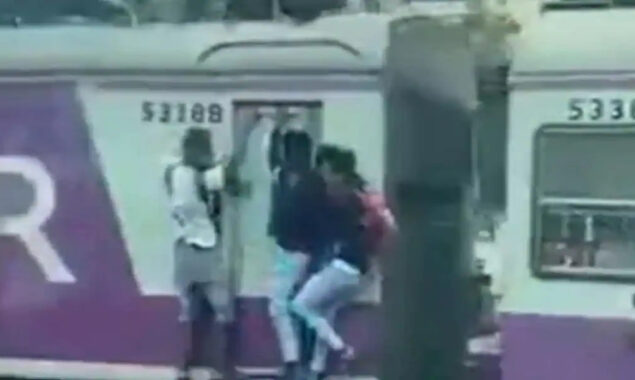 Watch: Teenager falls off local train, narrowly avoids death