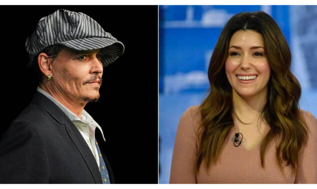 Johnny Depp’s Lawyer Camille Vasquez helps a man on a flight