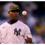 Aroldis Chapman, who is injured, tosses off the mound at Yankee Stadium