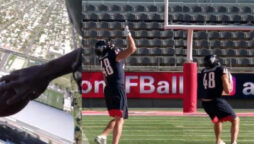 US duo catches football thrown 620 feet wins Guinness World Record
