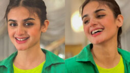 In pictures: Hira Mani chic green colour with a bright smile